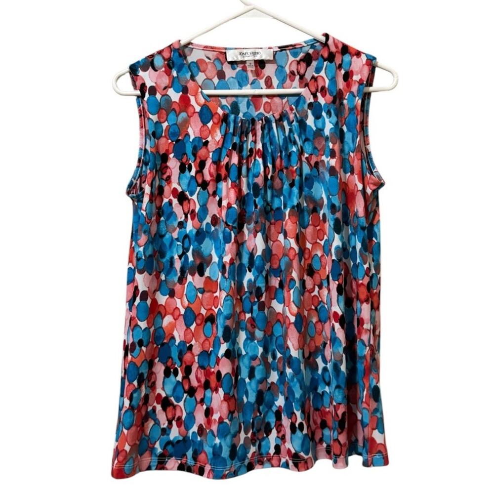 JONES STUDIO SEPARATES Women Sz Medium Sleeveless Runched Blouse Polyester